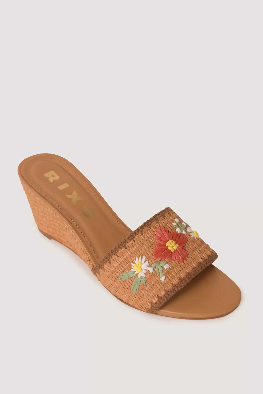 RIXO Vardi Raffia Wedges | Shoes