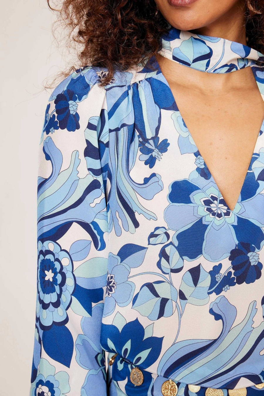 RIXO Moss Silk Blouse | Tops