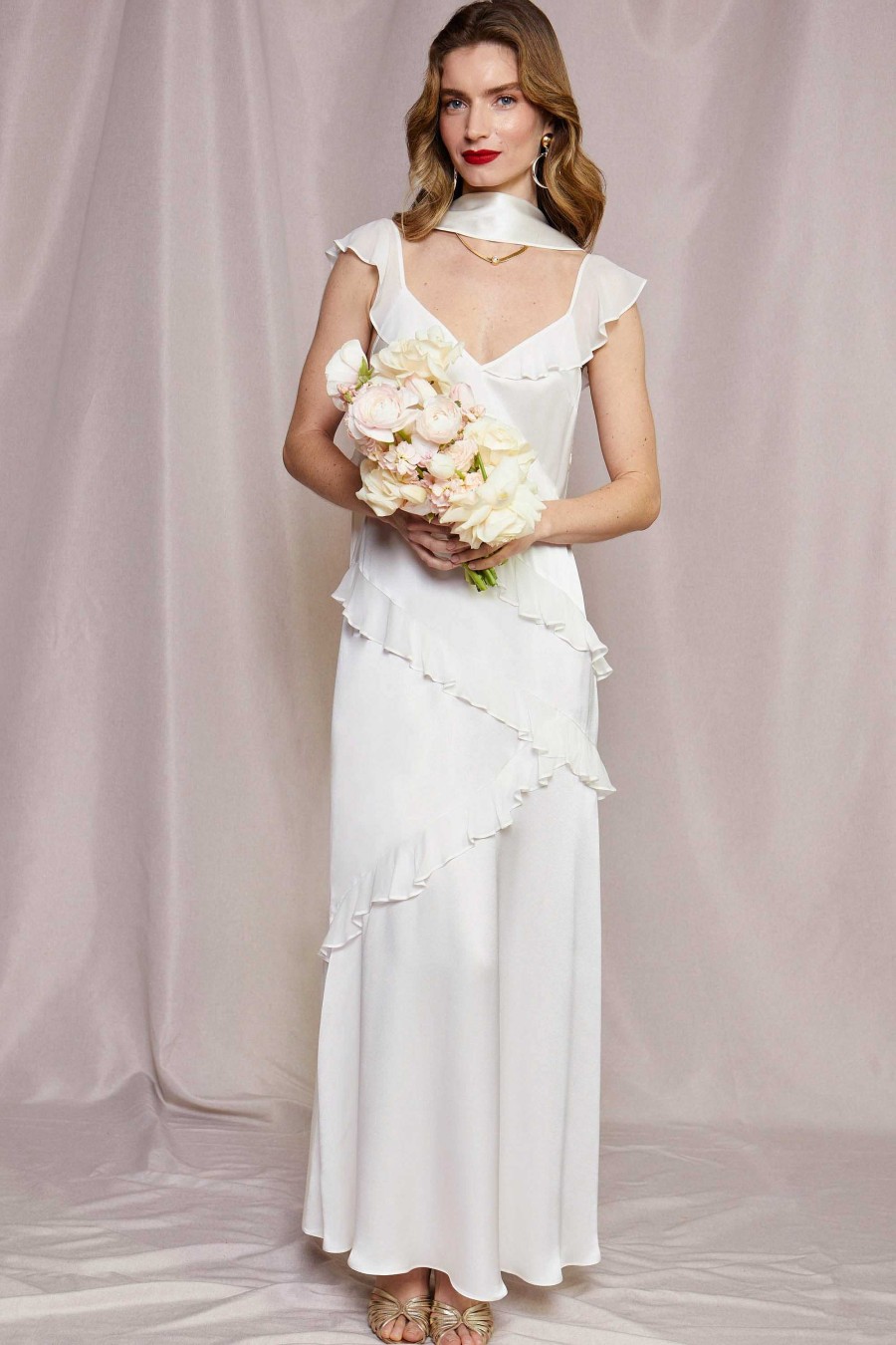 RIXO Gail Silk Midi Dress | New Bridal