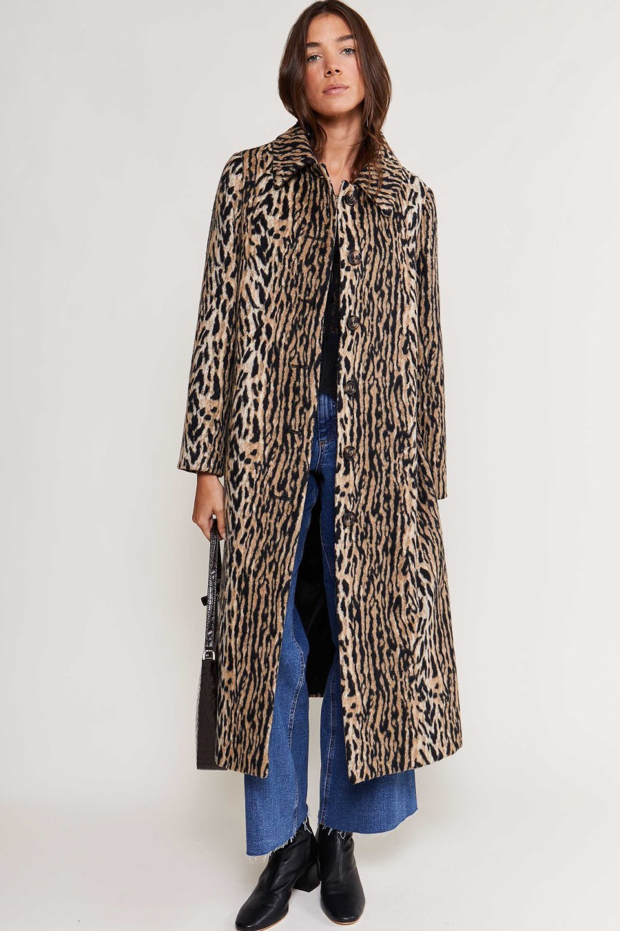 RIXO Milly Leopard Coat | Staples