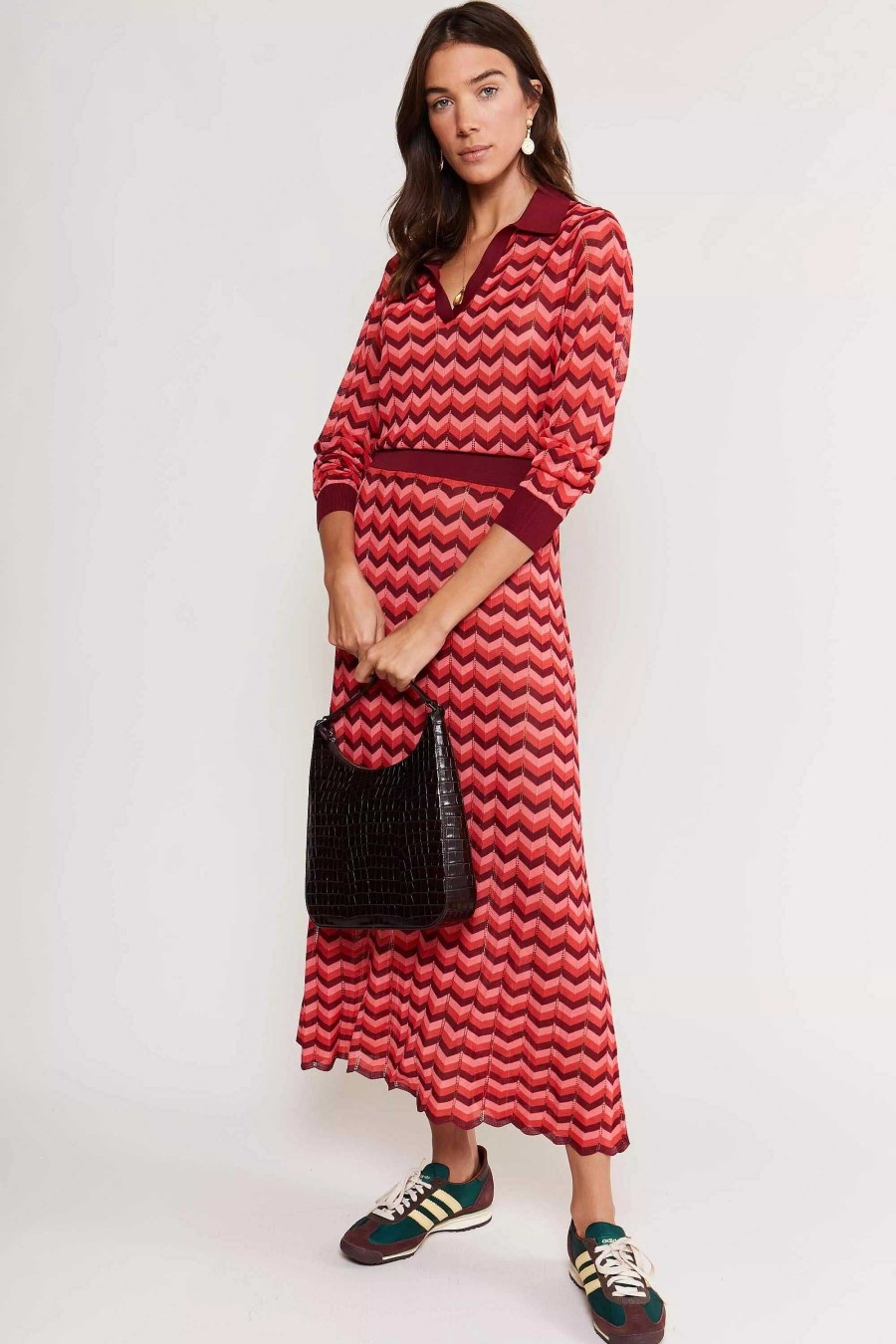 RIXO Annie Knitted Midi Dress | Dresses