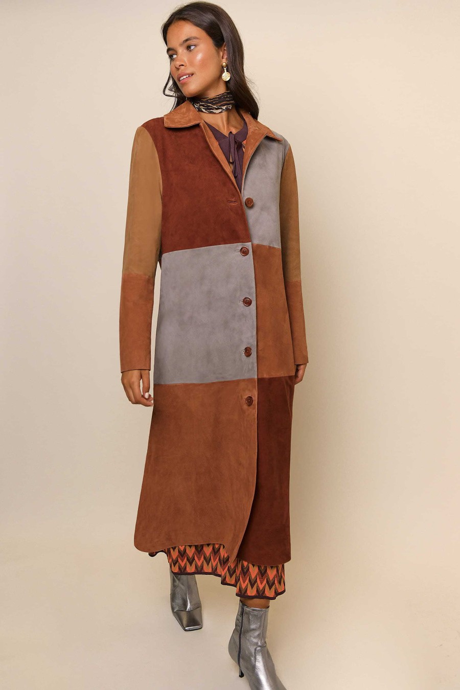 RIXO Lindsey Suede Coat | Coats And Jackets