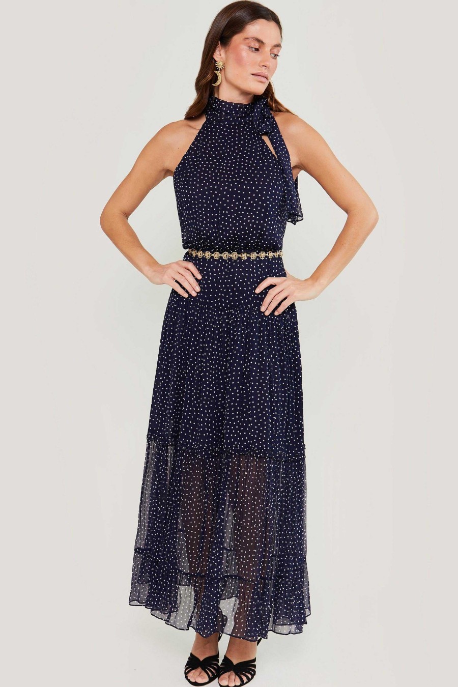 RIXO Abi Polka-Dot Midi Dress | Staples