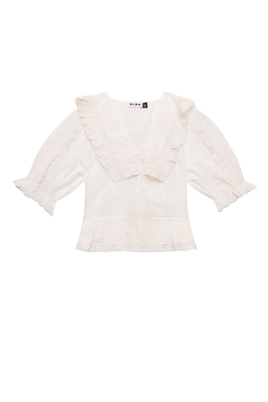 RIXO Ellery Cotton Blouse | Tops