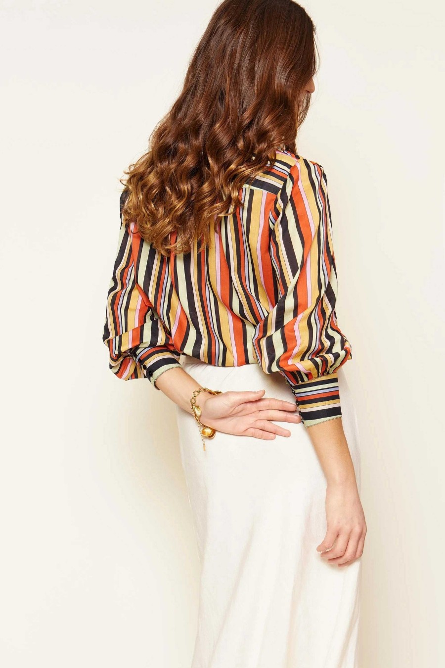 RIXO Blake Cotton Shirt | Tops