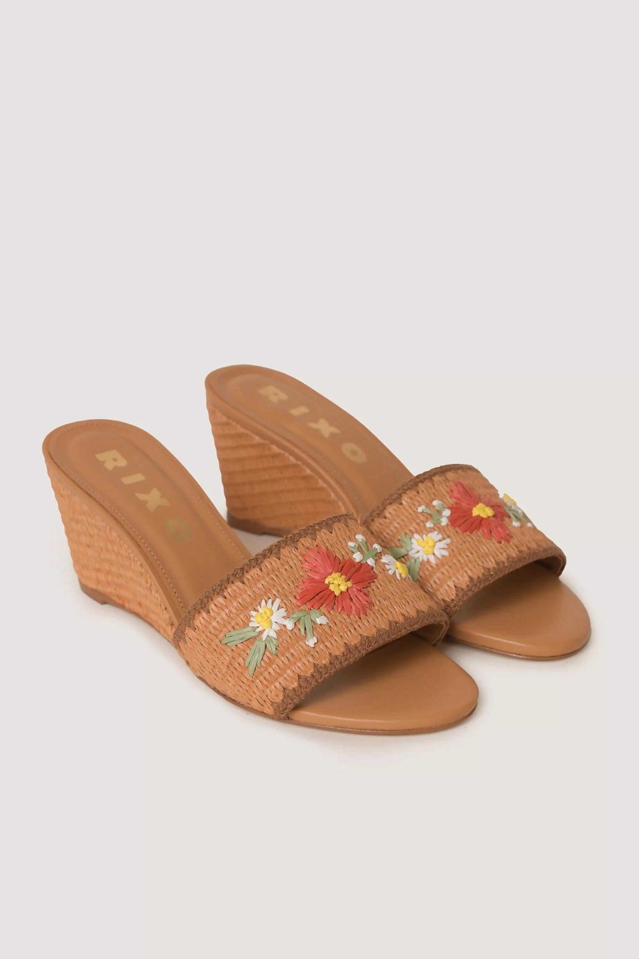 RIXO Vardi Raffia Wedges | Shoes