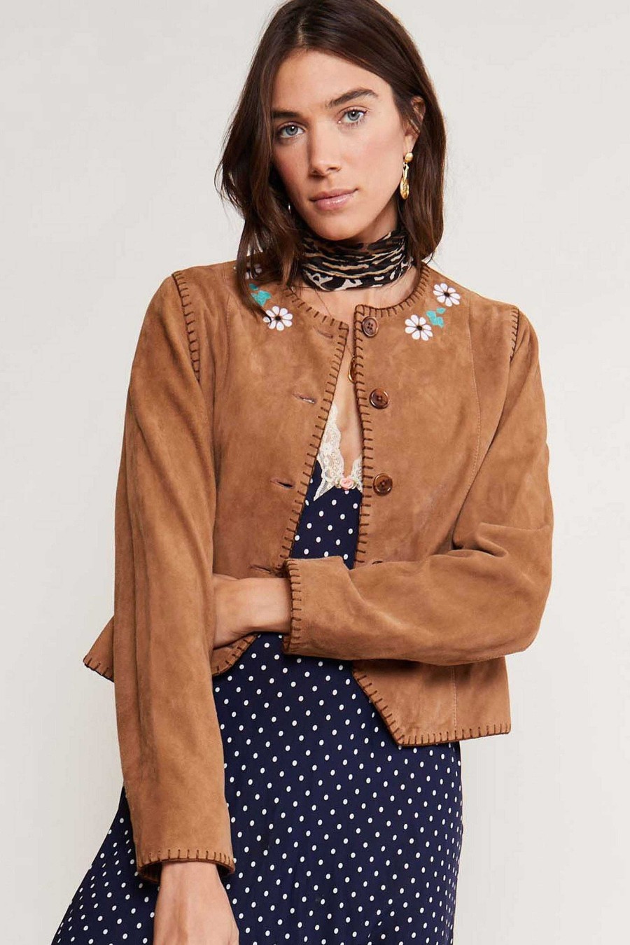 RIXO Marianne Suede Jacket | Coats And Jackets